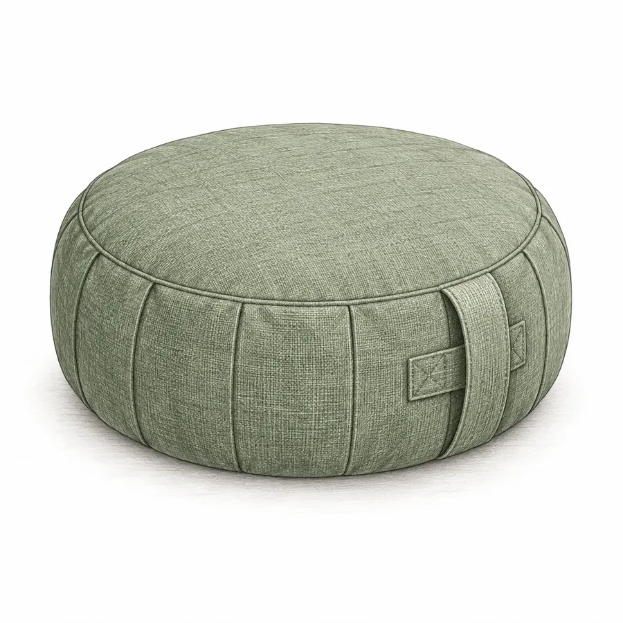 Zafu Meditation Cushion, a yoga prop illustration