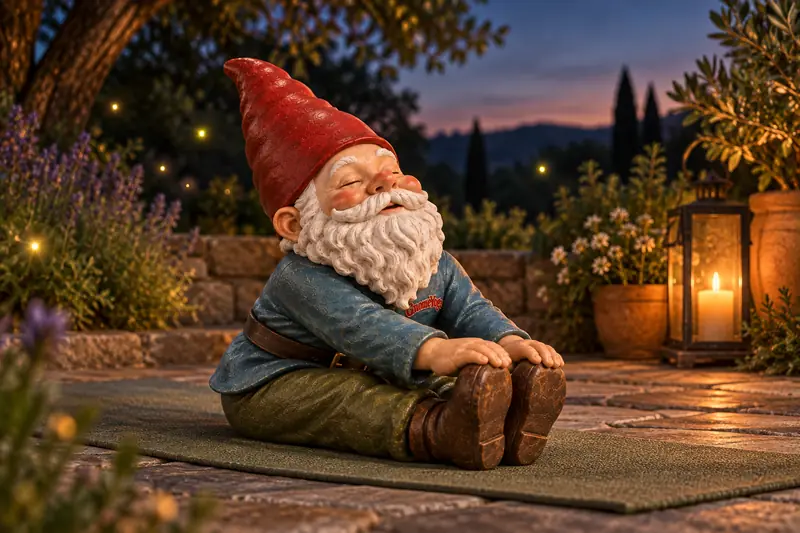 Evening Wind-down yoga sequence with the gnome